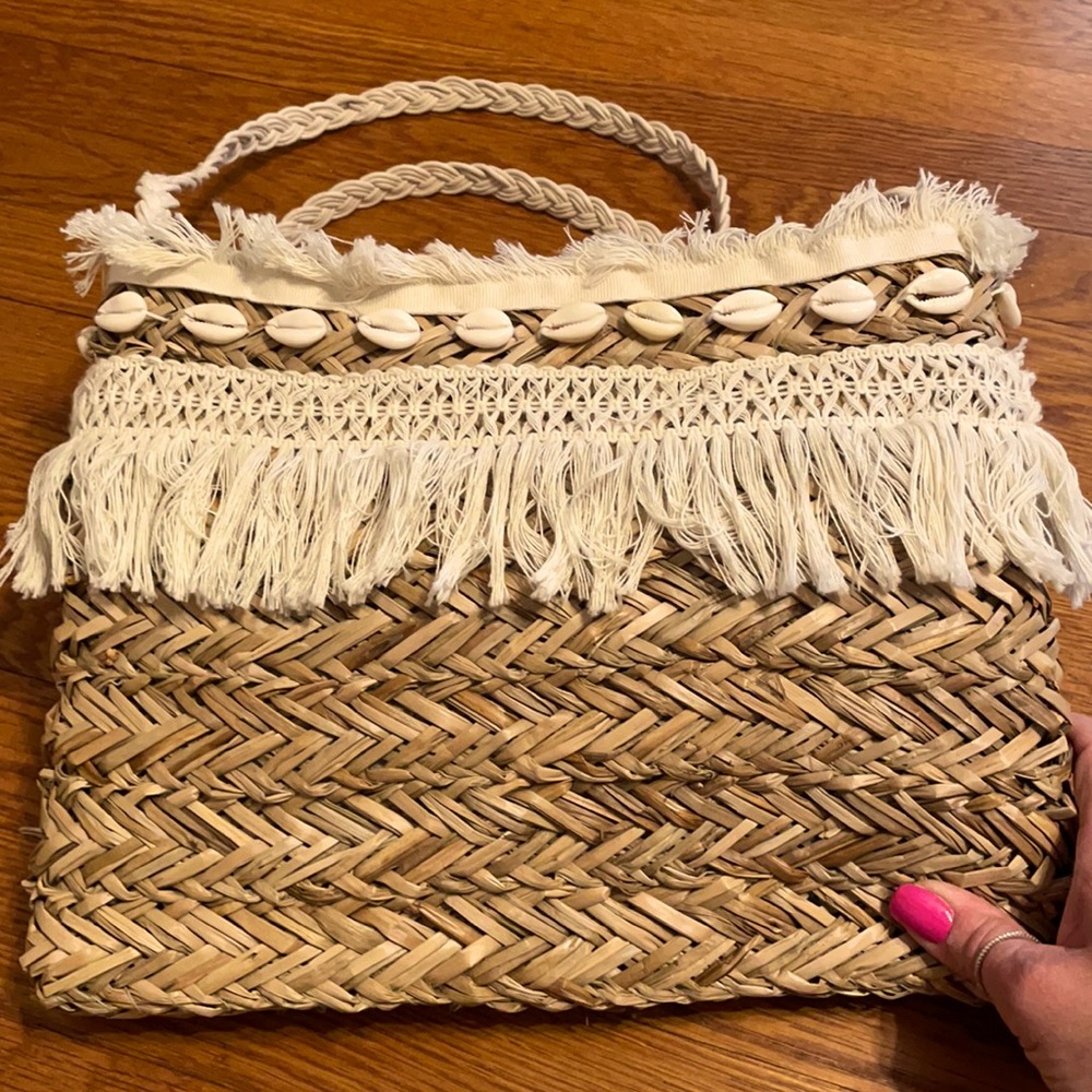 New Directions Summer Straw & Sea Shell Bag/Purse